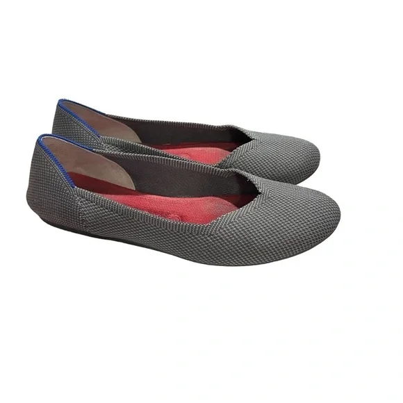 Rothy’s The Flat Slip On Ballet Shoes Gray Textile Size 8.5 Women’s - Picture 2 of 12